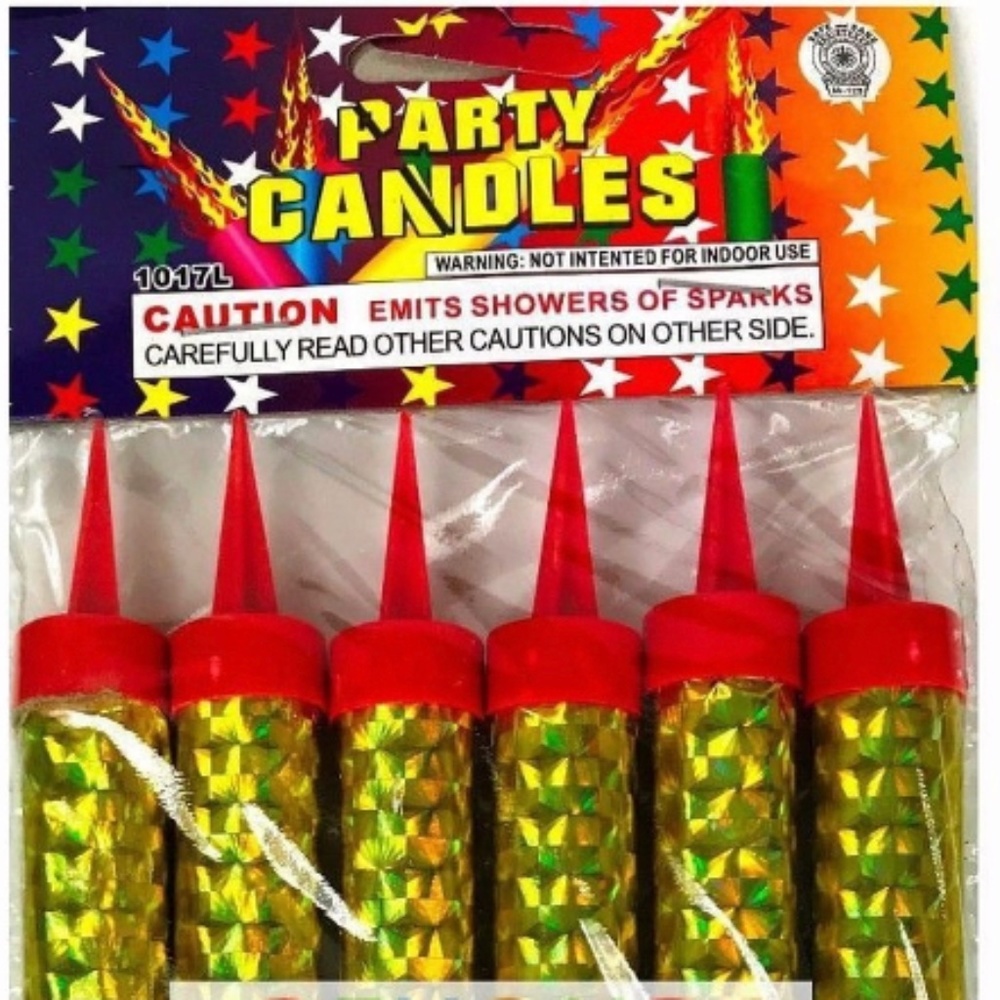 SPARKLING PARTY CANDLES 6 CT, FIREWORK CANDLE,